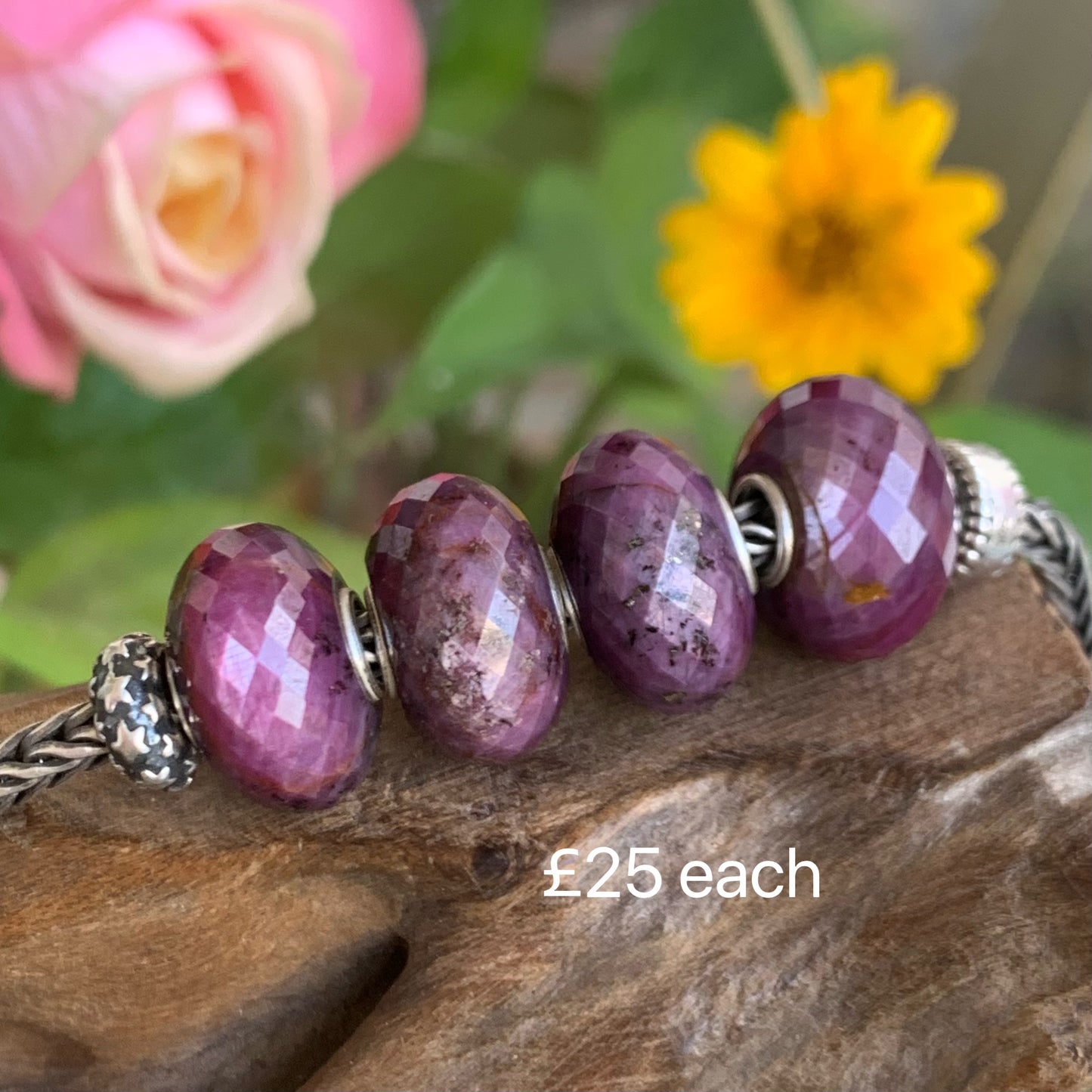 Faceted Value Ruby Beads with Beautiful Flash Fit European Trollbeads Bracelets and Some of the Pandora Bangles