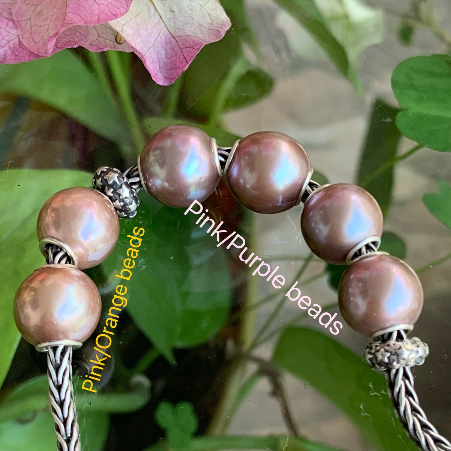 Purple Gold Rosegold lilac Freshwater Pearl Beads with Small Core for European Trollbeads Bracelets or Pandora Bangles