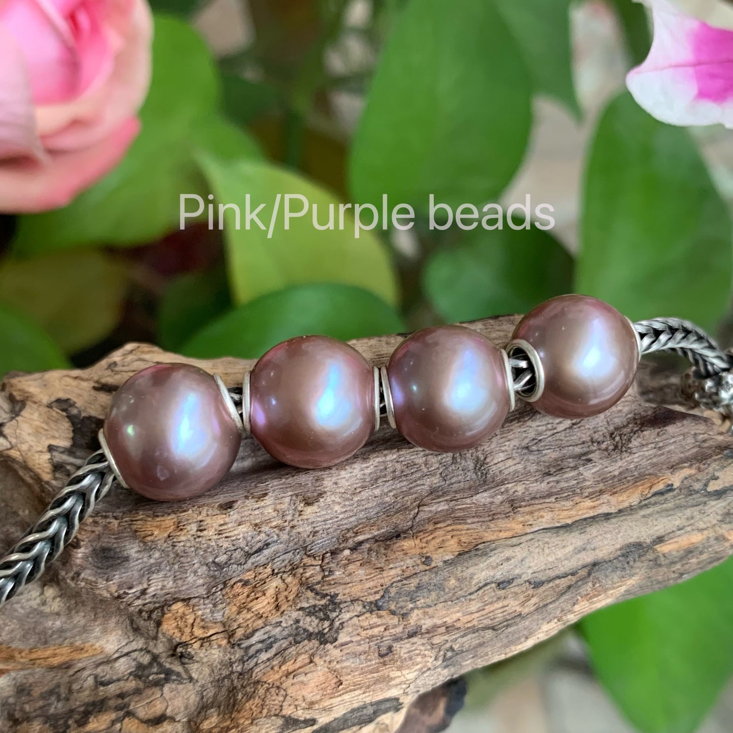 Purple Gold Rosegold lilac Freshwater Pearl Beads with Small Core for European Trollbeads Bracelets or Pandora Bangles