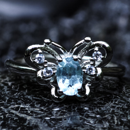 ring with aquamarine bead wholesale