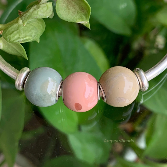 Cute Mini Round Alashan Agate Beads Rainbow Agate Beads With Silver Core for European Pandora Trollbeads Bracelets or Bangles