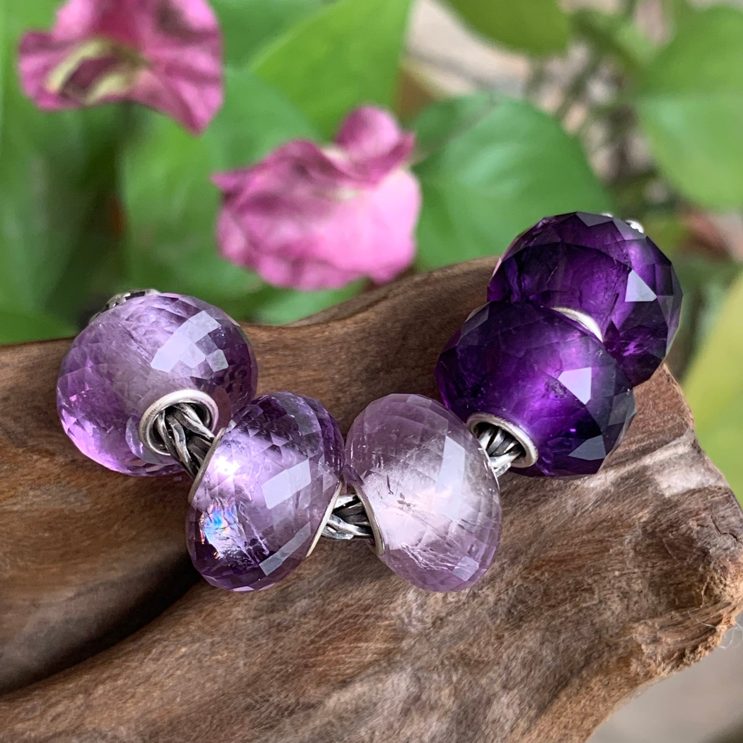 Transparent Light or Deep Amethyst Quartz Faceted Gemstone Beads Ampearlbeads