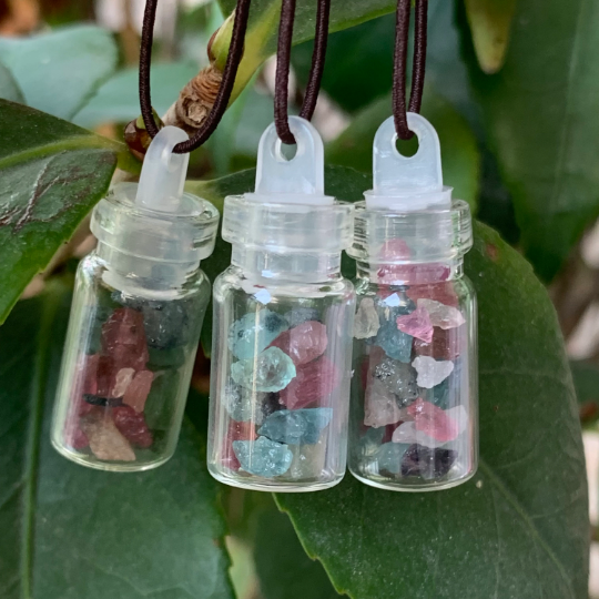 Beautiful Tourmaline Bottle Lucky Bottle Pandent Bottle Christmas Gift Birthday Bottle