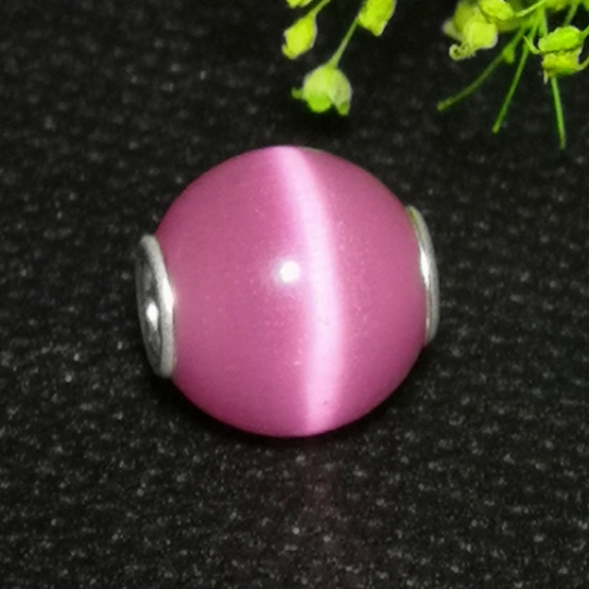 Mini Round Bead Burgundy Cat Eye Bead Pink Cat Eye Gemstone with Small core for Charms Bracelets
