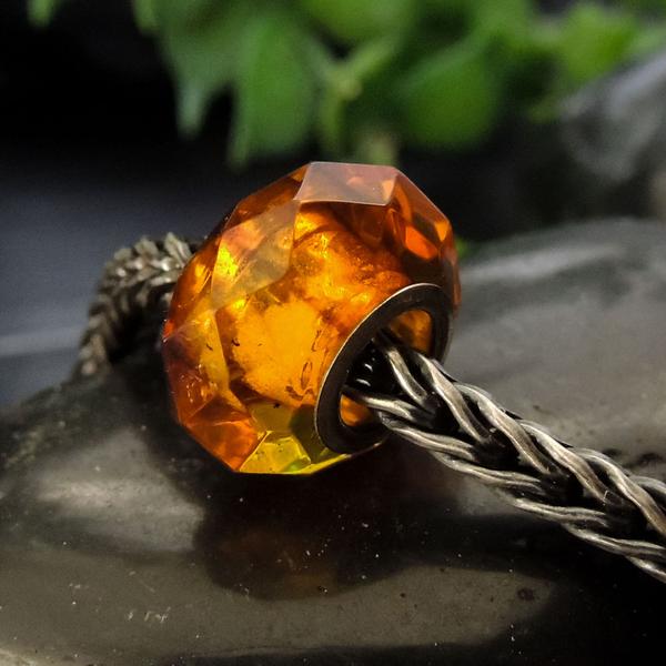 Cognac Amber Charm Faceted3