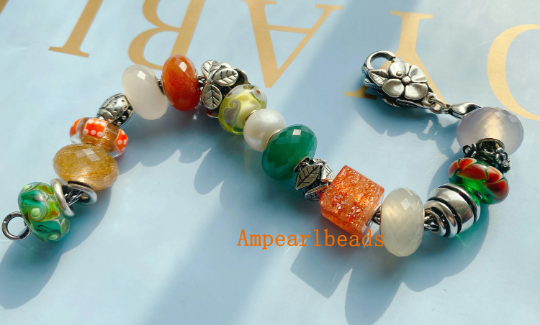 Cube Square Beads Labradorite Sunstone Aquamarine Moonstone Pink Opal beads for Trollbeads Bracelets