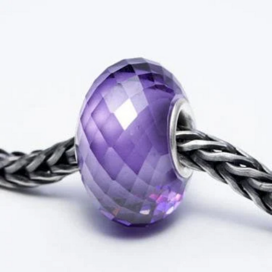 Faceted Artificial Purple Zircon Gorgeous Beads with Sterling Silver Core for European Bracelet