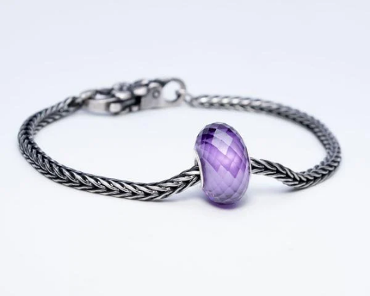 Faceted Artificial Purple Zircon Gorgeous Beads with Sterling Silver Core for European Bracelet