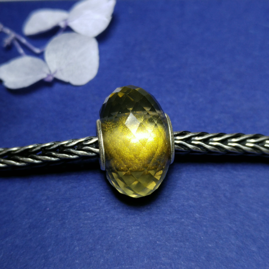 Faceted Lemon Quartz Beads Lemon Crystal with Big Core for European Charm Bracelets