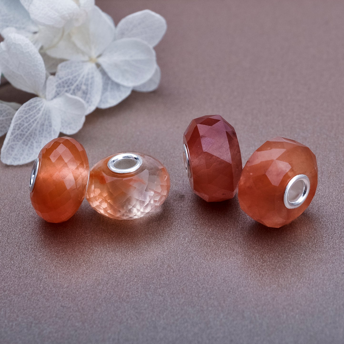 Faceted Awesome Red Rutilite Quartz Bead