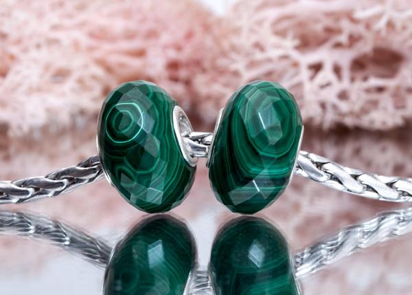 Faceted Blackish Green Malachite bead3