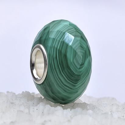 Faceted Green Malachite bead1