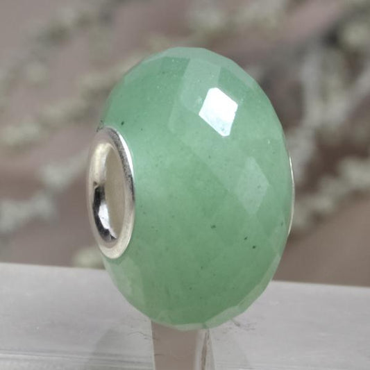 Faceted Light Green Aventurine Bead Good