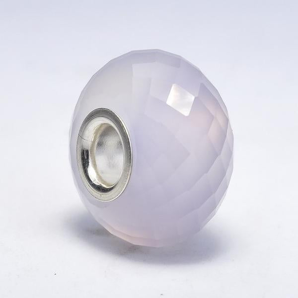 Faceted Purple Chalcedony Bead 