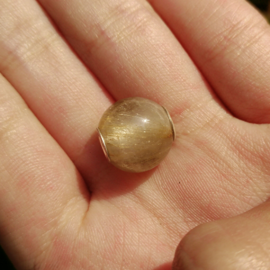 Mini Round Bead Golden Rutilated Quartz Gorgeous Rutilated Quartz with Small Core