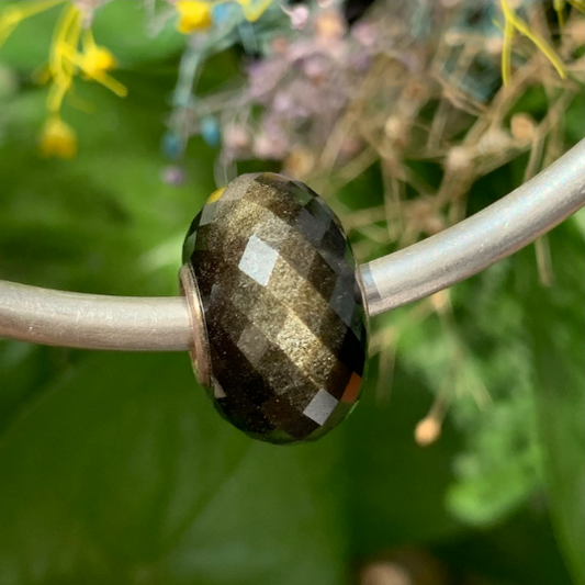 Faceted Golden Sand Obsidian Gold Sheen Obsidian Gemstone Beads