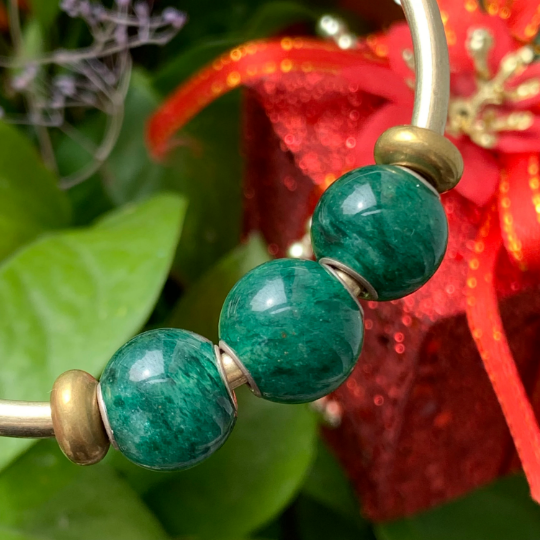 Stunning Sparkling Green Aventurine Mini Round Beads Fit European Trollbeads Bracelets and Some of the Pandora Bangles