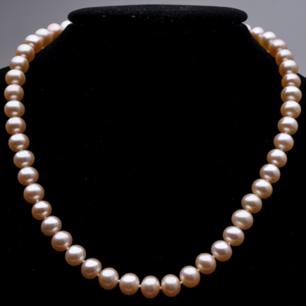 Natural Light Orange Pearl Charm Necklace Gift for Women Wedding Anniversary