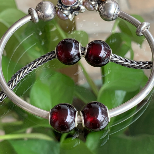 Hessonite Garnet 11mm Mini Round Bead Round Cherry Garnet Small Core Bead with Sterling Silver Gemstone Beads