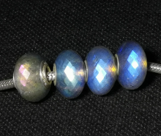 Labradorite Beads Medium Size ~15mm Transparent Quartz Flashy Jewelry Gemstone Beads for Pandora Bangle and Trollbeads Bracelet