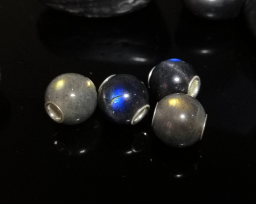 Labradorite Mini Round Bead Non-Transparent Gemstone Compatible Small Bracelet Sterling Ampearlbeads European Gemstone