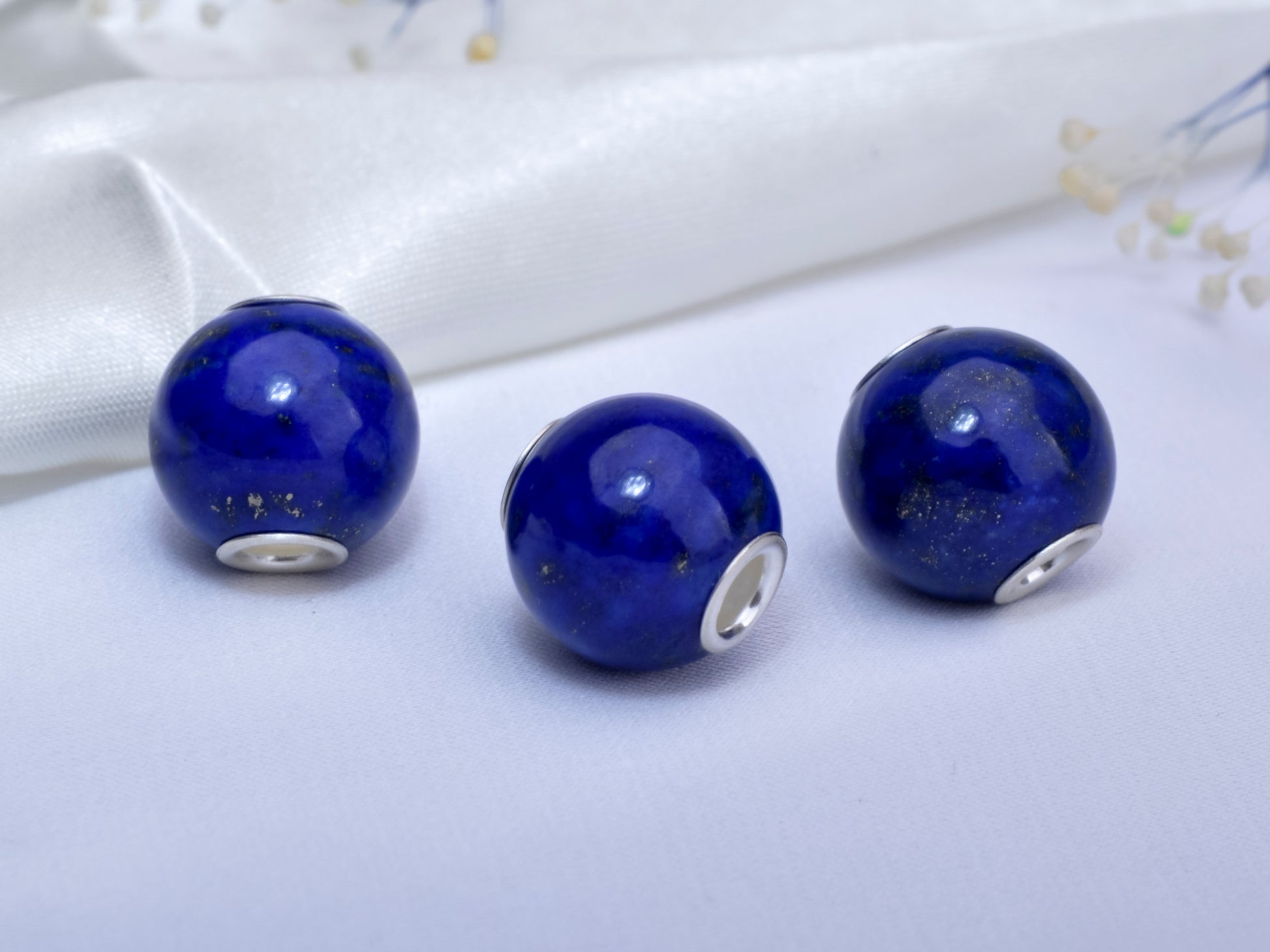 Small Round Beads Lapis Lazuli Gemstone