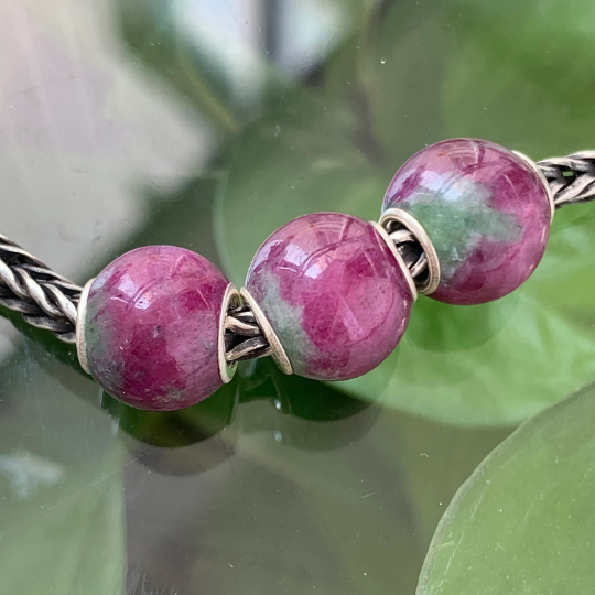 Lovely Ruby Zoisite Mini Round Beads Fit European Trollbeads Bracelets and Some of the Pandora Bangles