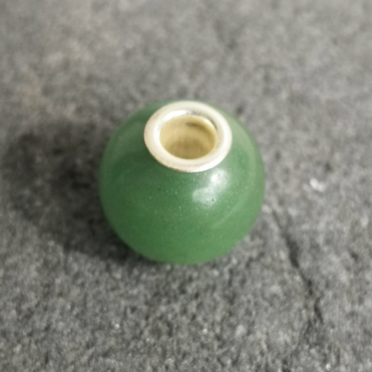 Mini Round Bead Green Aventurine Green Charms Bracelet Compatible Small Bracelet Sterling Ampearlbeads European Gemstone