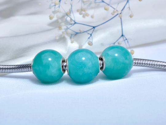 Mini Round Beads Amazonite Gemstone with Small Core Bracelet