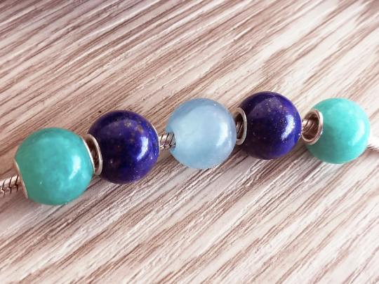 Mini Round Beads Amazonite Gemstone with Small Core Bracelet