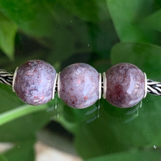 Mini Round Iolite Cordierite Beads Gemstone Beads Charm with Small Core for European Charm Trollbeads Bracelet Bangle or Pandora Bangle
