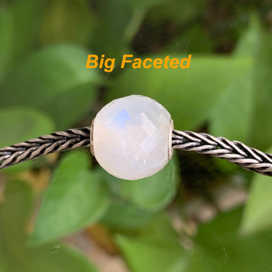 Romantic Ampearlbeads Mini Round White Moonstone Beads with Silver Core for European Bracelets or Bangles
