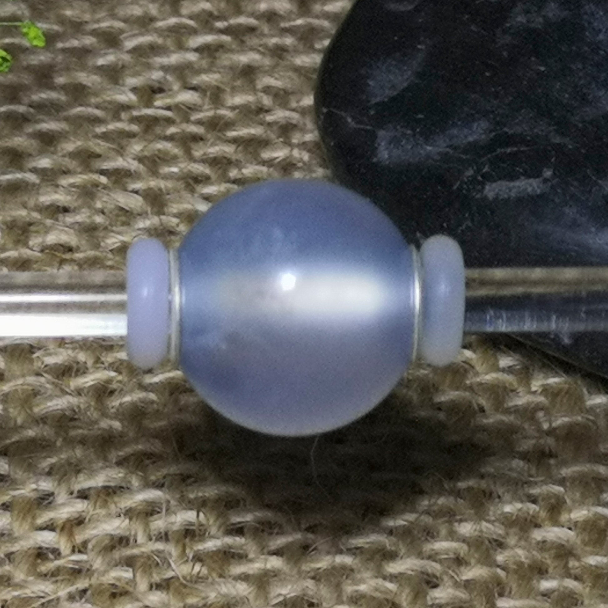 Mini Round Bead Natural Blue Chalcedony Bead European Bracelet Bead with Small Core Genuine Gemstone 2
