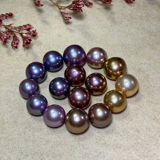 Purple Gold Rosegold lilac Freshwater Pearl Beads with Small Core