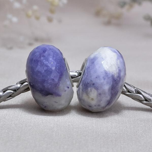 Energetic Purple Opal Gemstone Genuine Jewllery with Sterling Silver Core for European Bracelet