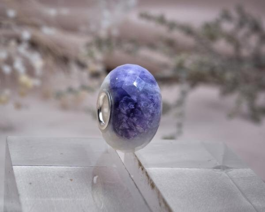 Energetic Purple Opal Gemstone Genuine Jewllery with Sterling Silver Core for European Bracelet