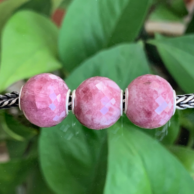 Faceted Pink Ruby Rock Tourmaline Round Beads Gemstone Beads Artisan Beads Compatible For European Bracelet Bangles
