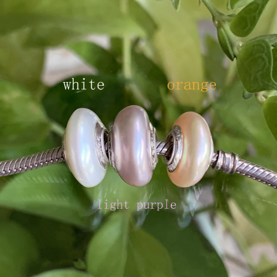 Stylish Natural Oval Pearl Freshwater Pearl Beads With Silver Core Amazing Beads for European Bracelet