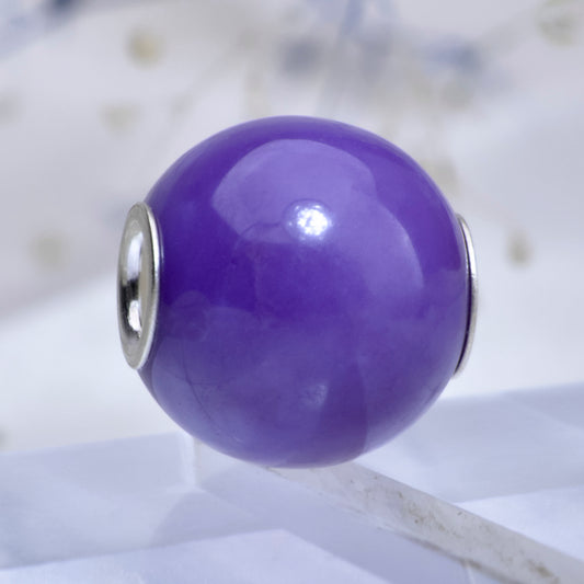 Natural Small Round Beads Purple Mica