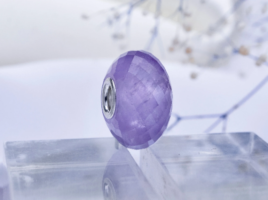 Purple Amethyst Quartz Faceted Bead Bracelet for European Bracelets and Bangle